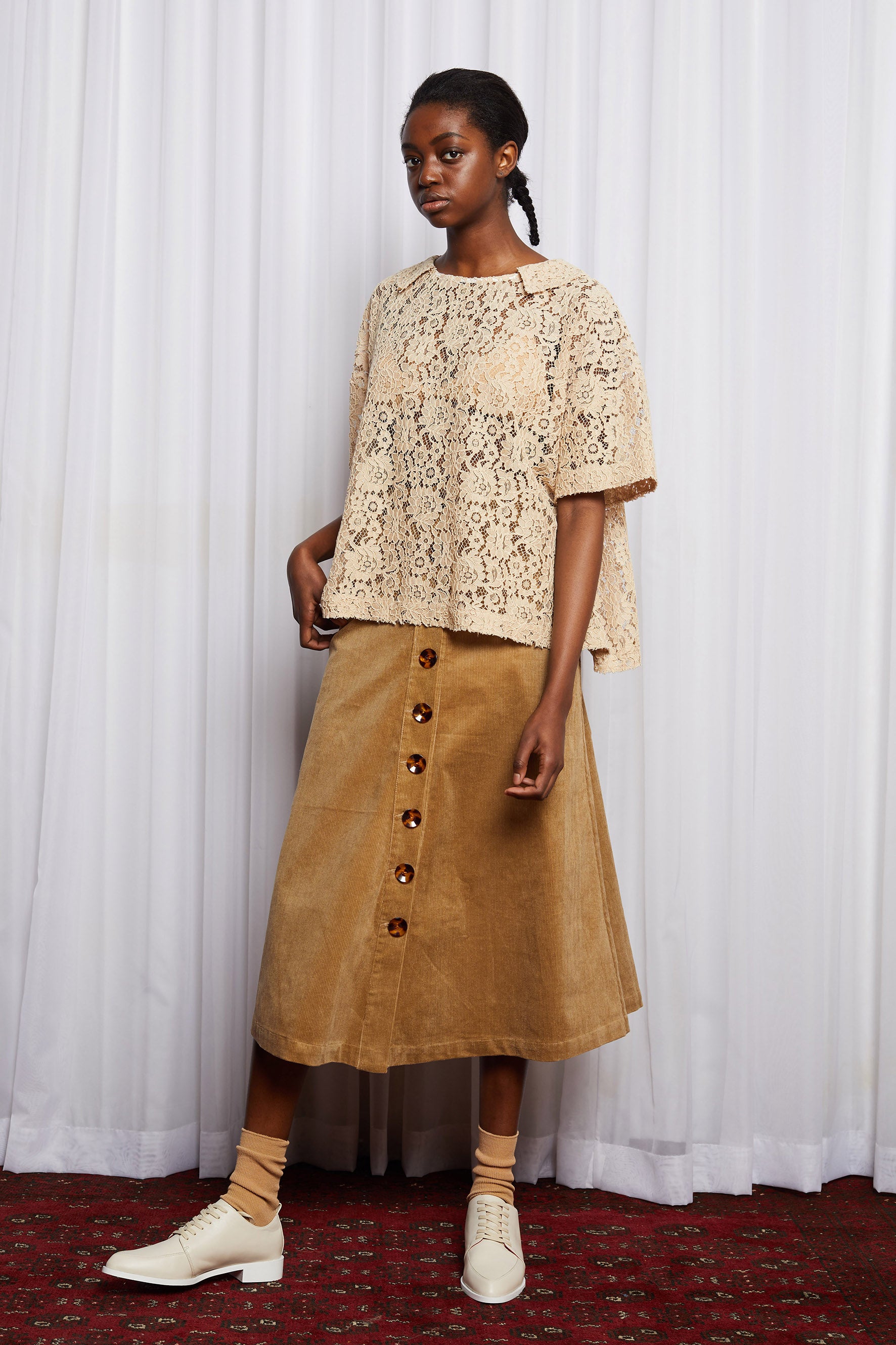 COLD TOWN SKIRT - BEIGE CORDUROY (SAMPLE)