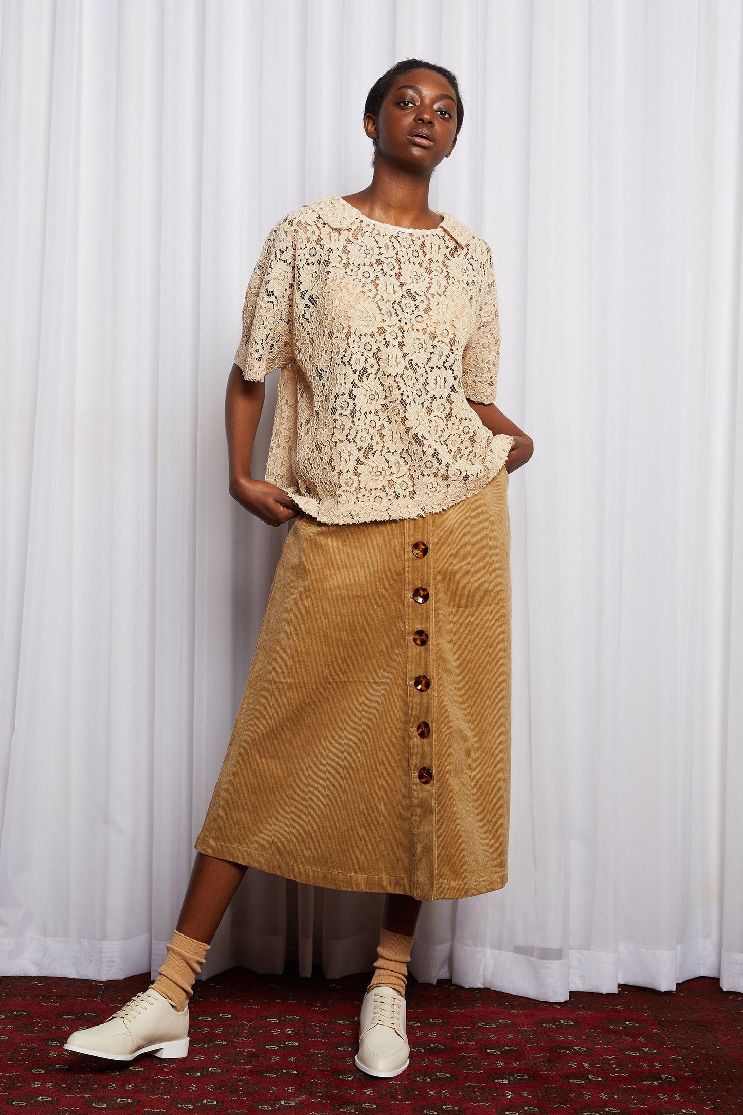 COLD TOWN SKIRT - BEIGE CORDUROY (SAMPLE)