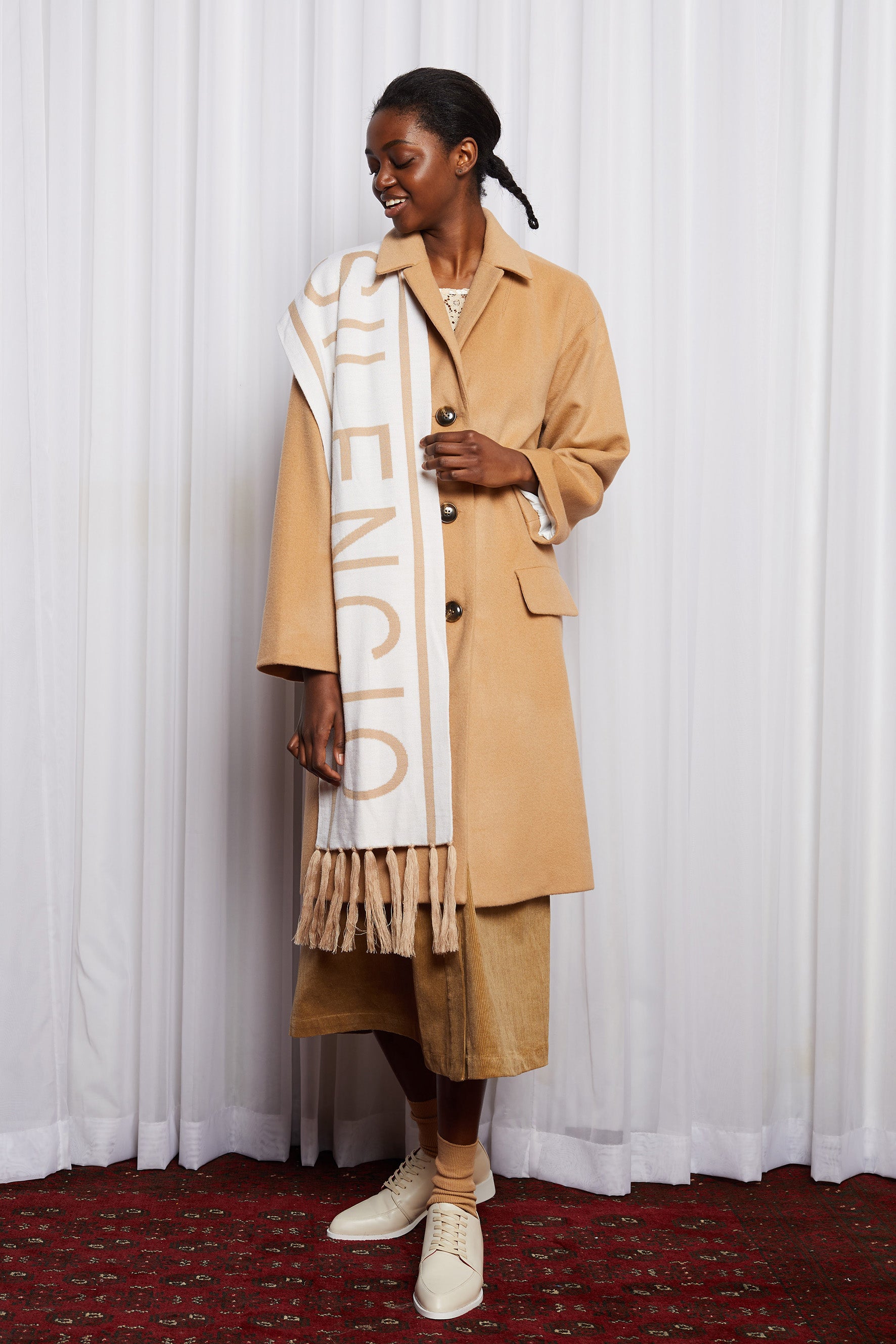 SCIFI SCARF - BEIGE MERINO KNIT