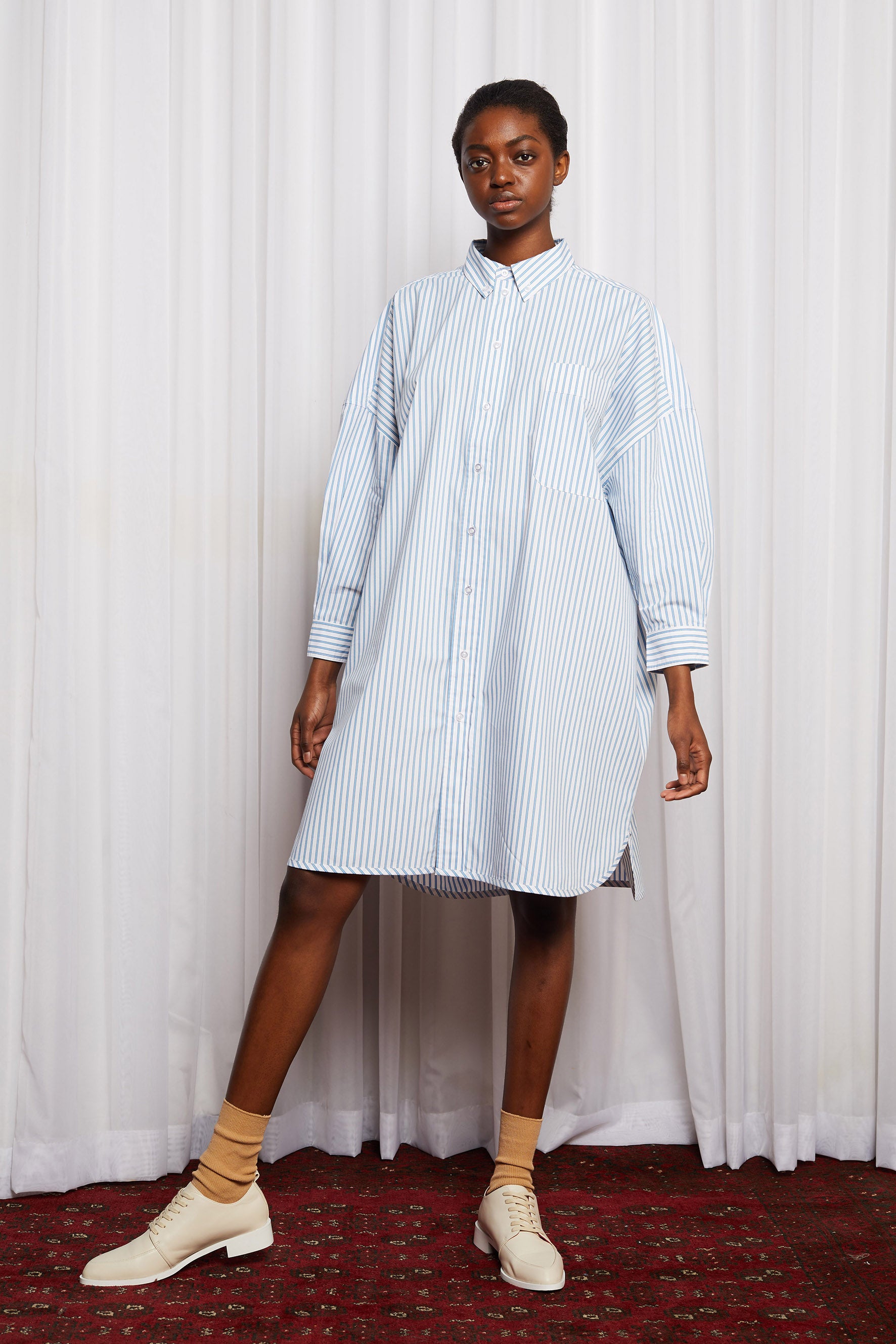 Oxford Oddity Shirt Dress | Salasai Pinstripe Cotton