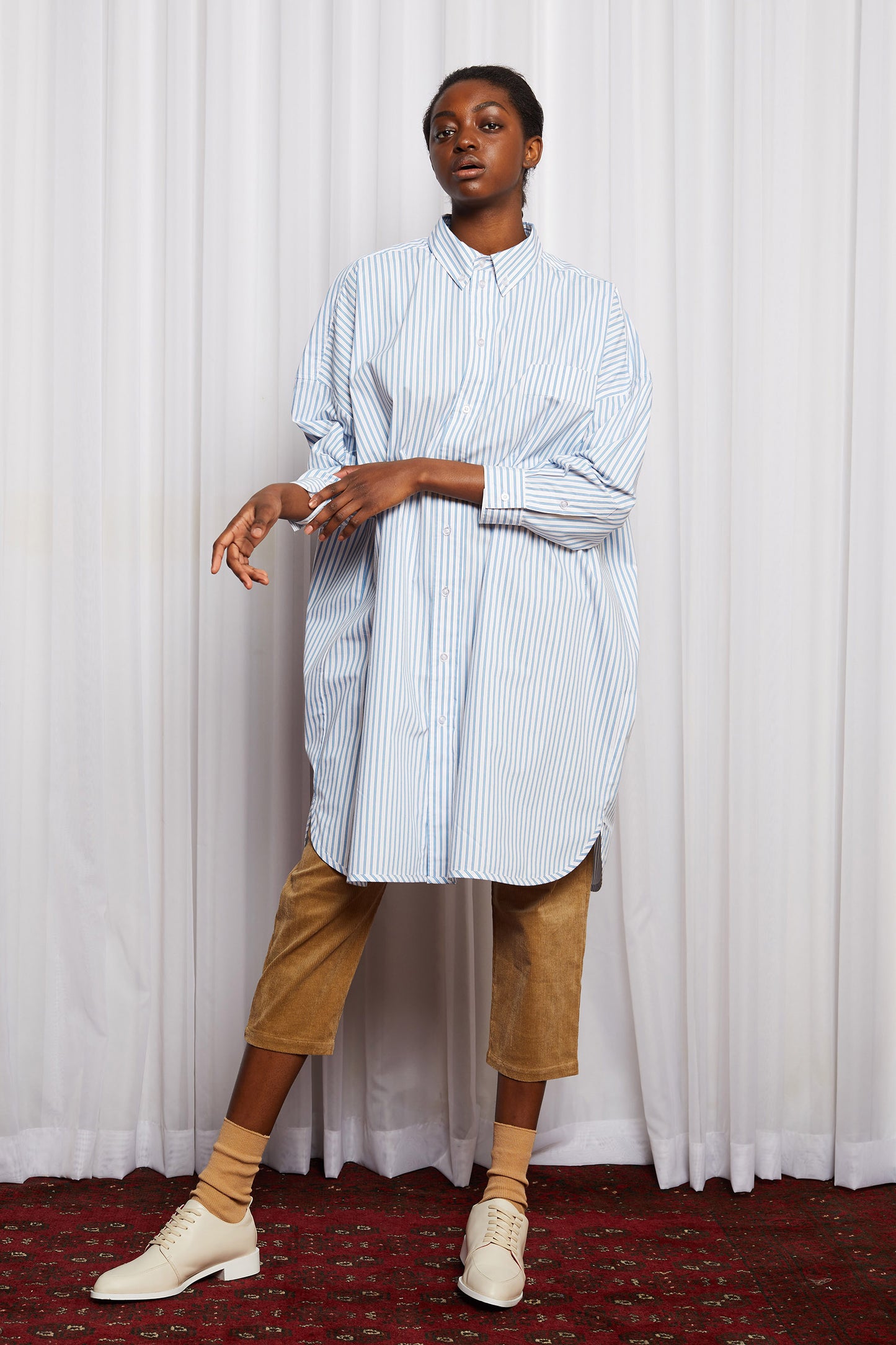 Oxford Oddity Shirt Dress | Salasai Pinstripe Cotton