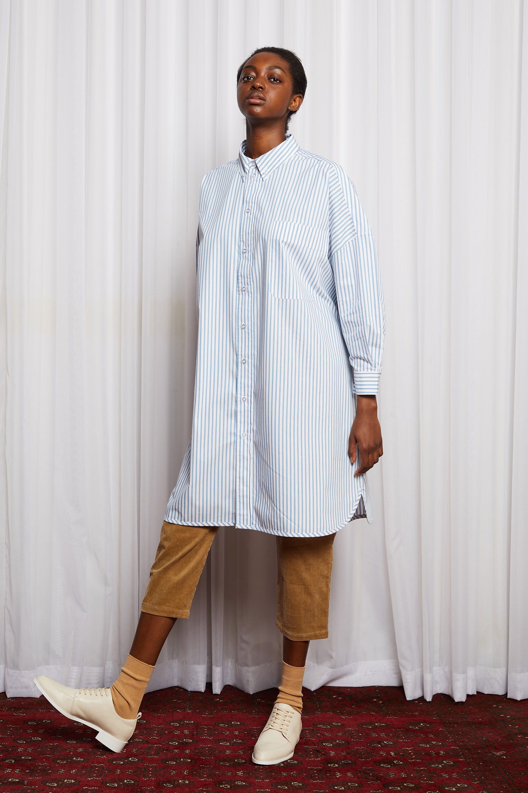 Oxford Oddity Shirt Dress | Salasai Pinstripe Cotton