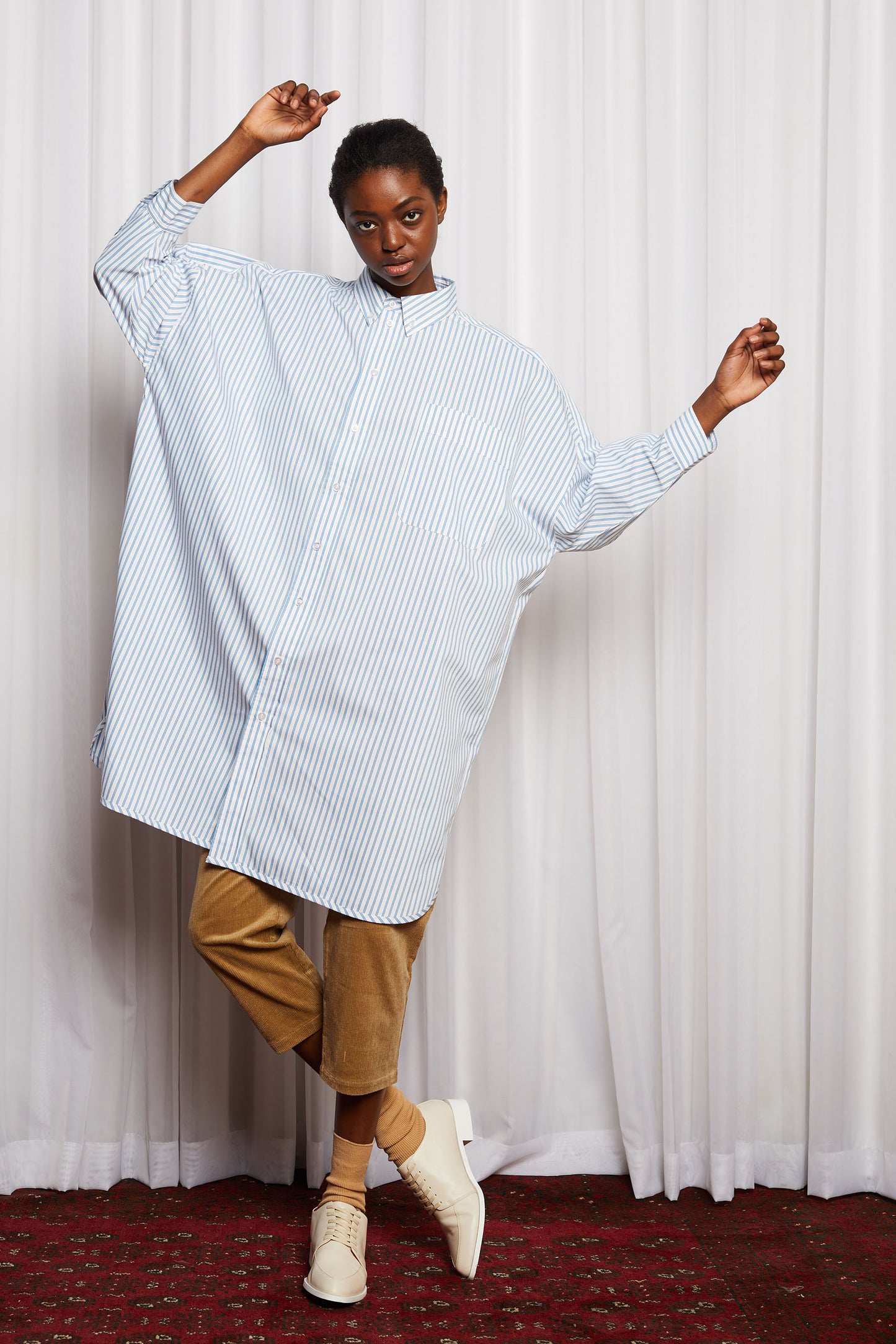 Oxford Oddity Shirt Dress | Salasai Pinstripe Cotton