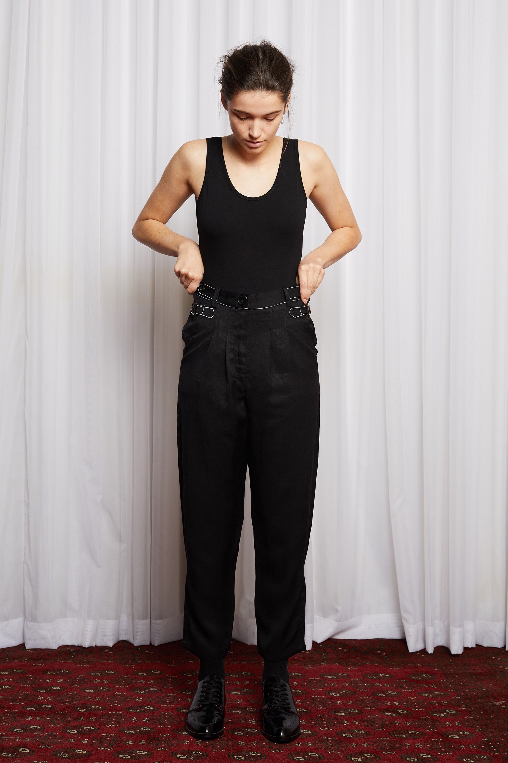 CULT CLASSIC PANT - BLACK LINEN VISCOSE