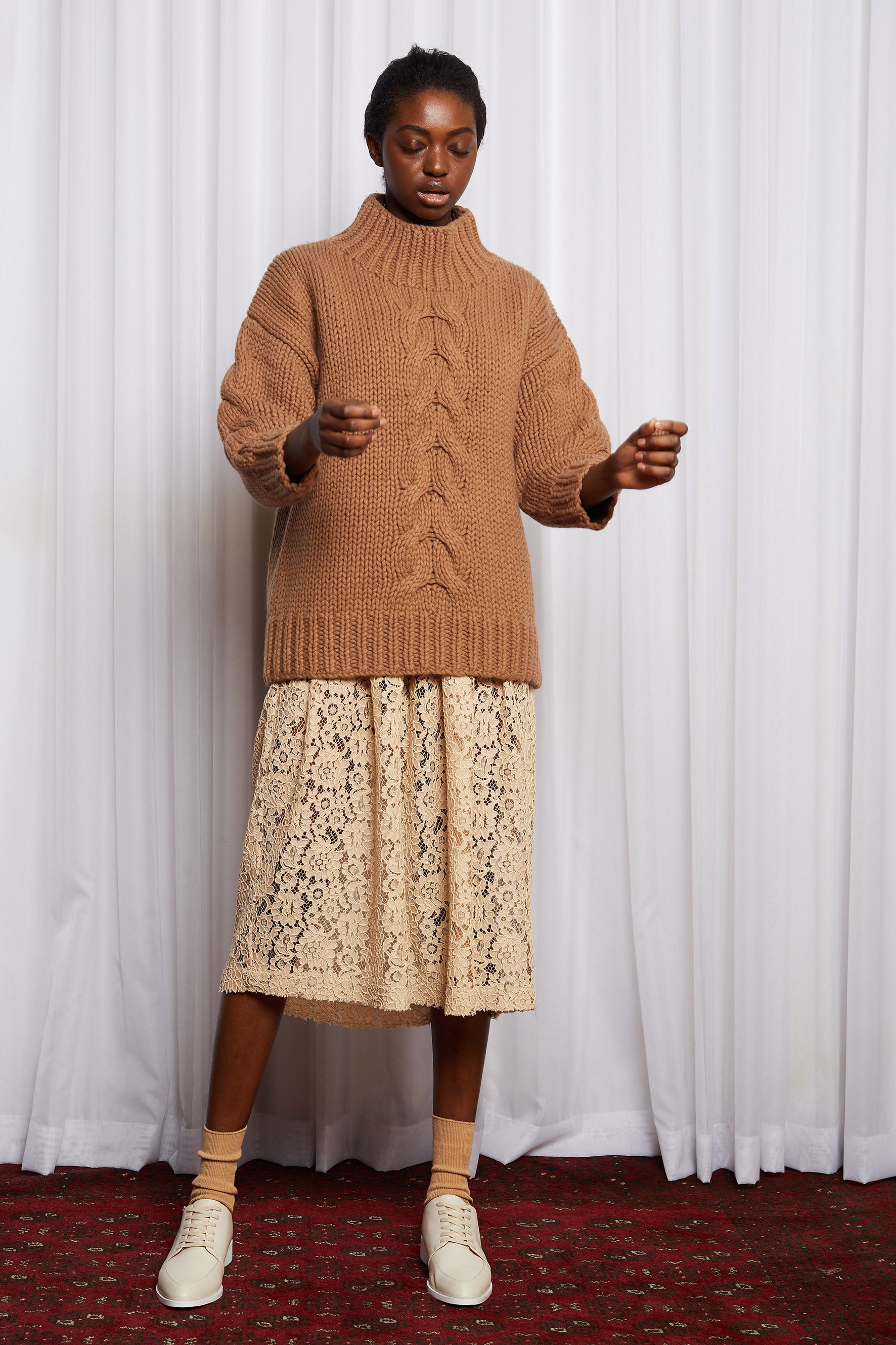 MULHOLLAND JUMPER - BROWN MERINO HAND KNIT