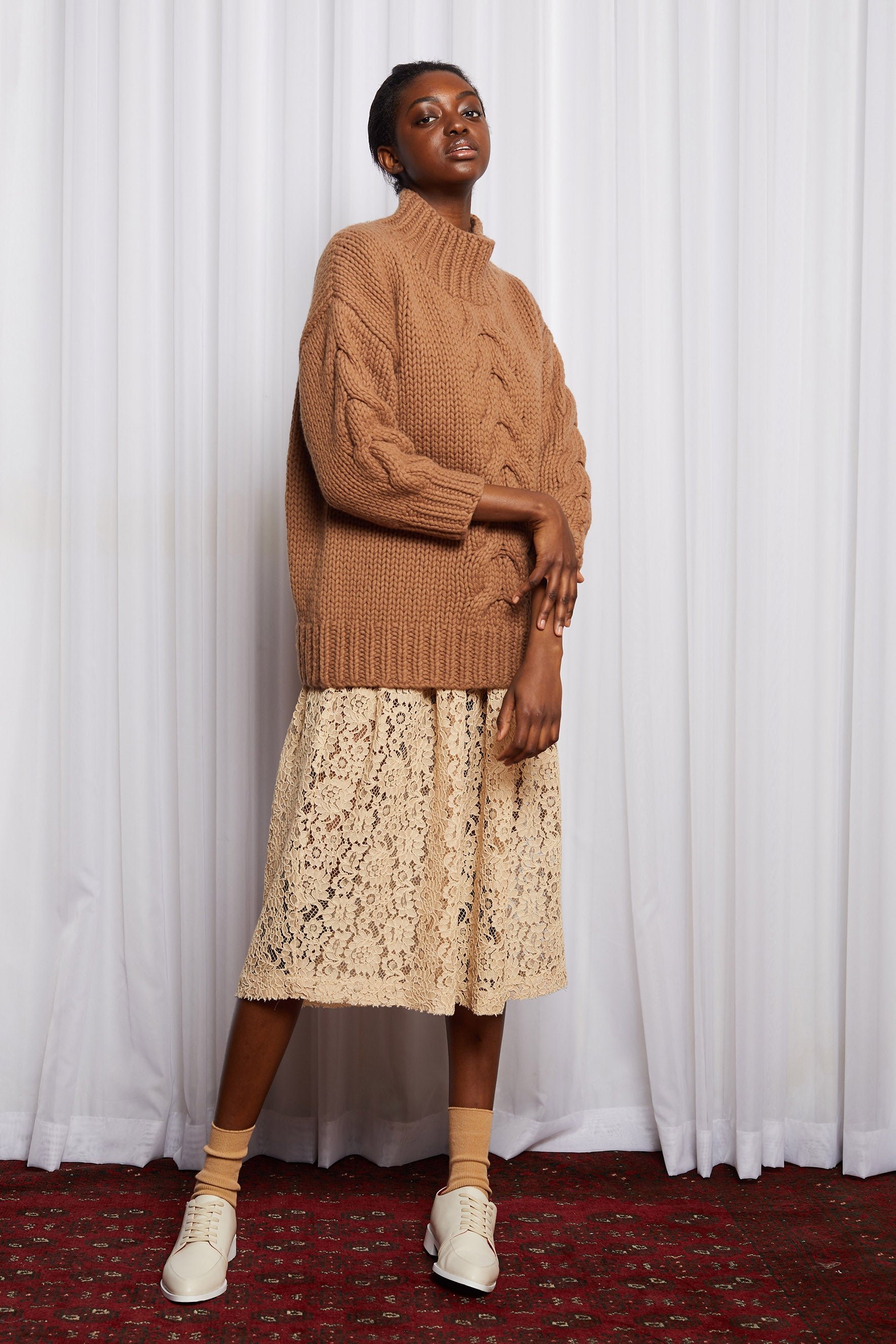 MULHOLLAND JUMPER - BROWN MERINO HAND KNIT