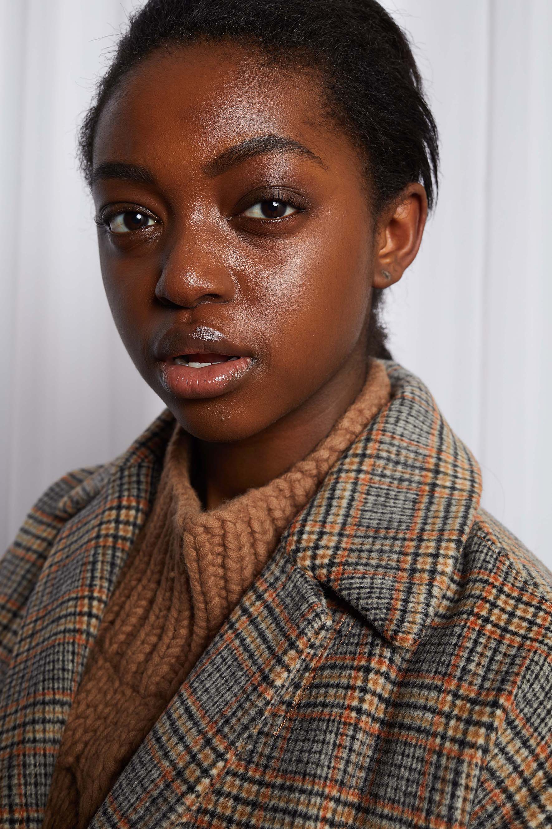 LYNCH COAT - WARM BROWN CHECK WOOL